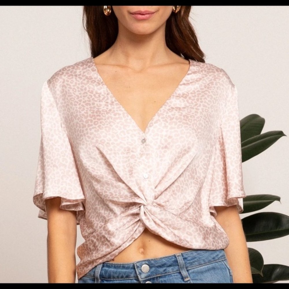 Lucy Paris Katia Twist Top Pink Leopard